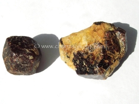 Rough Garnet gemstones